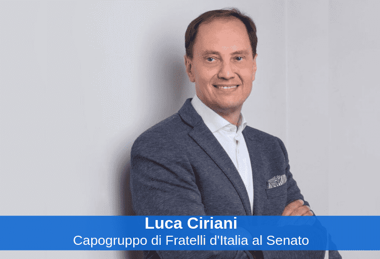 Luca Ciriani, capogruppo di Fratelli d'Italia al Senato.