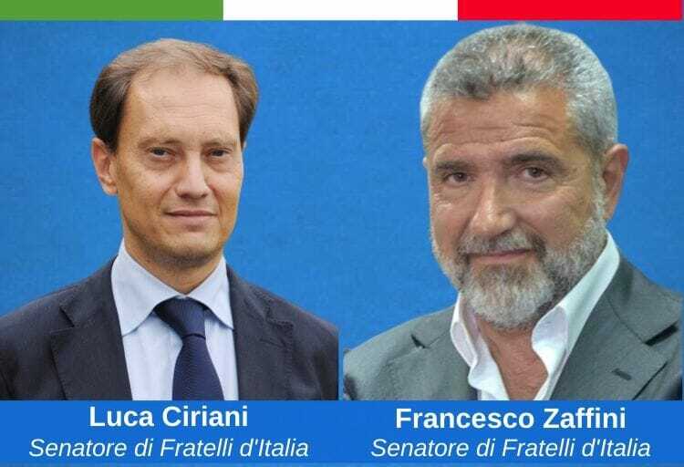presidente dei senatori di Fratelli d'Italia, Luca Ciriani, e il capogruppo di FdI in Commissione Sanità, Francesco Zaffini.