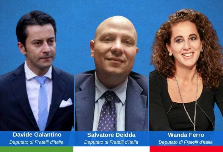 Davide Galantino, Salvatore Deidda e Wanda Ferro, deputati di Fratelli d'Italia