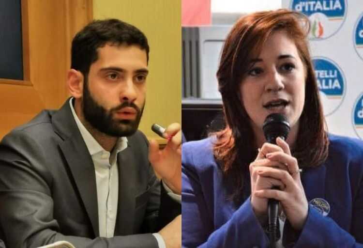Fabio Roscani, Presidente di Gioventù Nazionale, movimento giovanile di Fratelli d'Italia, e il vicepresidente, Chiara la Porta