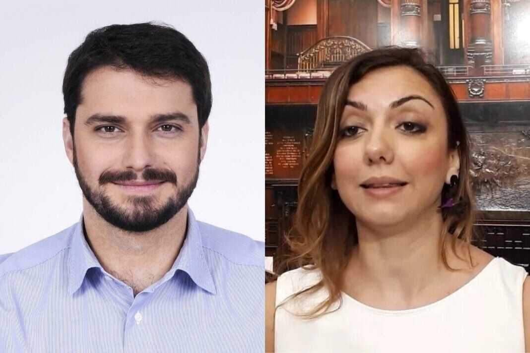 Maurizio Marrone, assessore della Regione Piemonte di Fratelli d’Italia e Augusta Montaruli, deputato del partito Fratelli d’Italia.