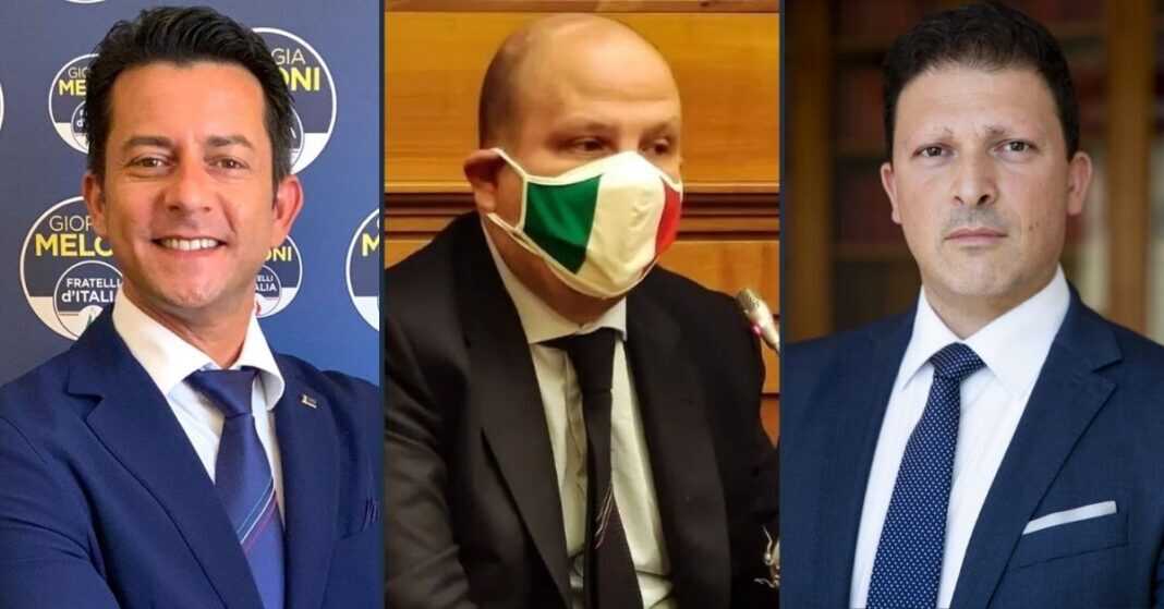 Salvatore Deidda, Capogruppo in Commissione Difesa per Fratelli d'Italia, Davide Galantino e Giovanni Russo, deputati di Fratelli d’Italia.