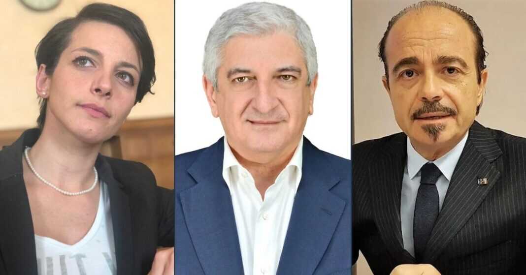 Rachele Silvestri, Tommaso Foti e Alessio Butti, deputati di Fratelli d'Italia e componenti della commissione Ambiente e Lavori Pubblici.