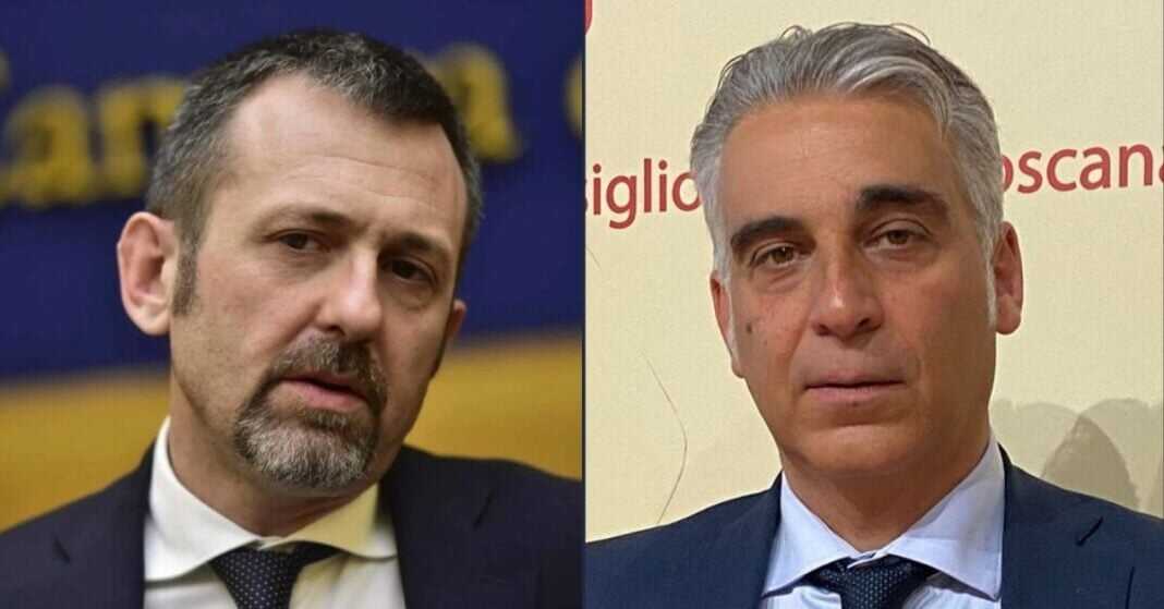 Andrea Delmastro, deputato di Fratelli d’Italia e Diego Petrucci, Consigliere regionale di Fratelli d’Italia.