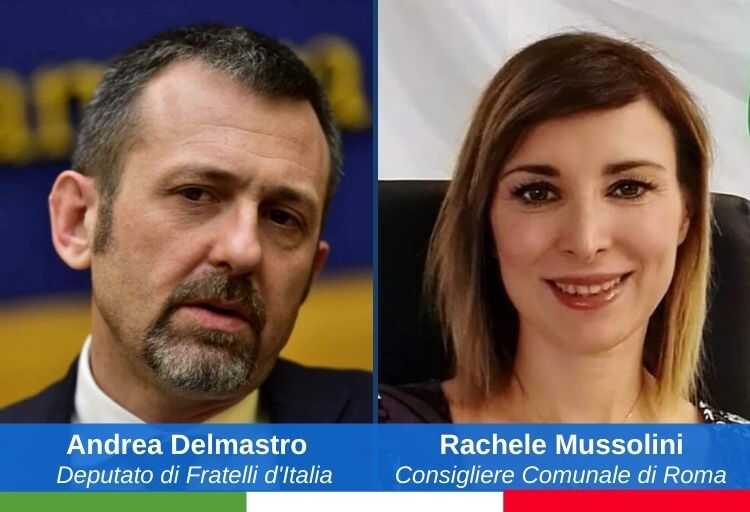 Andrea Delmastro delle Vedove, deputato di Fratelli d'Italia e Rachele Mussolini, Consigliere Comunale di Roma