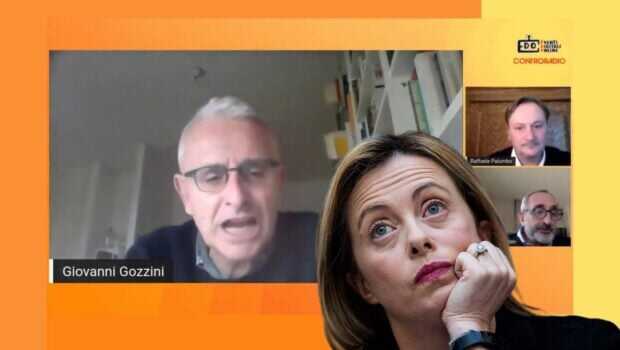 Giorgia Meloni, presidente di Fratelli d'Italia e il Prof. Giovanni Gozzini.