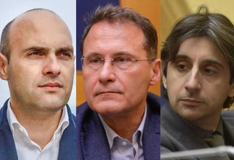 Deputati di Fratelli d’Italia Emanuele Prisco, Edmondo Cirielli e Giovanni Donzelli.