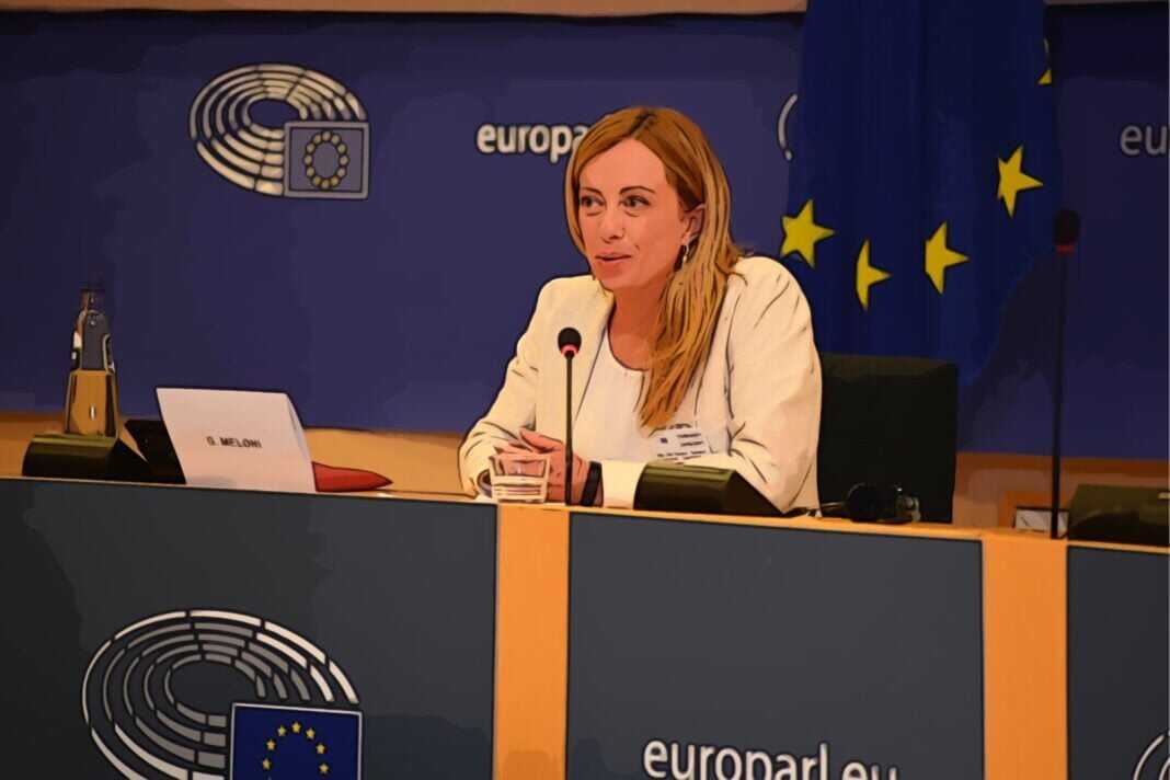 Il presidente di Fratelli d’Italia e di ECR Party, Giorgia Meloni.