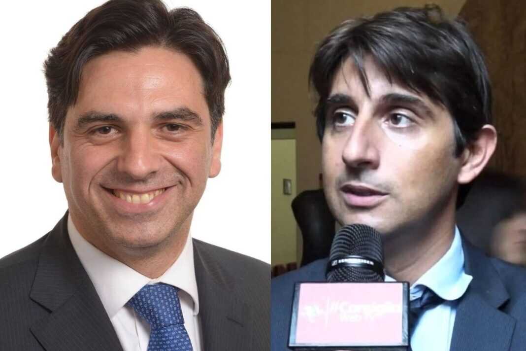 Salvo Pogliese, coordinatore regionale di Fratelli d’Italia Sicilia orientale e Giovanni Donzelli, responsabile nazionale organizzazione di Fratelli d’Italia.