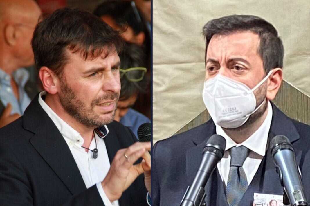 Andrea Romiti, capogruppo di Fratelli d'Italia nel Comune di Livorno e Francesco Torselli, capogruppo di Fratelli d'Italia nel Consiglio regionale toscano.