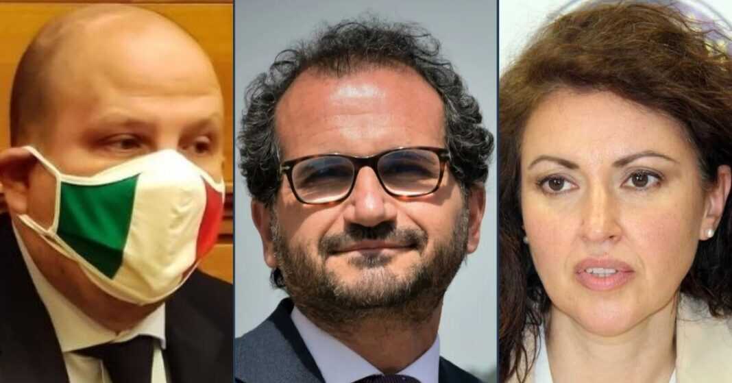 Deidda, Gemmato e Bellucci, deputati di Fratelli d'Italia.