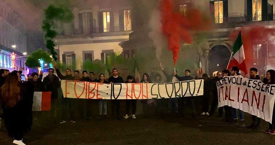 Gioventù Nazionale in piazza dei Martiri a Napoli